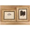 Image 1 : Pair Vintage 1960 Woody Big Bow 19x16 Kiowa Winter Buffalo Bison Native American Original Paintings