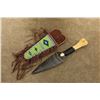 Image 12 : Lot Of 7 Modern Made Native American Style Custom Obsidian Knives, Beaded Sheaths, Wood Stands