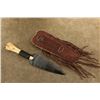 Image 13 : Lot Of 7 Modern Made Native American Style Custom Obsidian Knives, Beaded Sheaths, Wood Stands