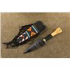 Image 14 : Lot Of 7 Modern Made Native American Style Custom Obsidian Knives, Beaded Sheaths, Wood Stands