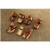Image 16 : Lot Of 7 Modern Made Native American Style Custom Obsidian Knives, Beaded Sheaths, Wood Stands