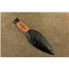 Image 7 : Lot Of 7 Modern Made Native American Style Custom Obsidian Knives, Beaded Sheaths, Wood Stands