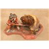 Image 2 : Vintage, 1950s, Fuller, Buffalo Hunter, 11" X 7" Overall, Chalkware Indian Figurine
