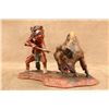 Image 5 : Vintage, 1950s, Fuller, Buffalo Hunter, 11" X 7" Overall, Chalkware Indian Figurine