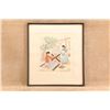 Image 1 : Vintage Harrison Begay 15.5x17.5 Navajo Weavers Loom Lamb Original Watercolor Tempera Painting