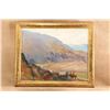 Image 2 : Vintage Arnold Franz Brasz 34.5x28.5 Gilt Framed Pioneer Wagon Train Western Landscape Oil Painting