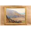 Image 5 : Vintage Arnold Franz Brasz 34.5x28.5 Gilt Framed Pioneer Wagon Train Western Landscape Oil Painting