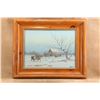 Image 3 : Vintage 1980 Daniel Maldonado 34x27.5 Framed Western Cowboy Winter Landscape Original Painting