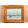Image 4 : Vintage 1980 Daniel Maldonado 34x27.5 Framed Western Cowboy Winter Landscape Original Painting