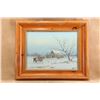 Image 5 : Vintage 1980 Daniel Maldonado 34x27.5 Framed Western Cowboy Winter Landscape Original Painting
