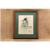 Image 2 : Framed Chris Ledoux Original Colored Pencil Ink Illustration Silk Scarf Cowboys Night Mare