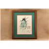 Image 3 : Framed Chris Ledoux Original Colored Pencil Ink Illustration Silk Scarf Cowboys Night Mare