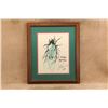 Image 4 : Framed Chris Ledoux Original Colored Pencil Ink Illustration Silk Scarf Cowboys Night Mare