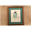Image 5 : Framed Chris Ledoux Original Colored Pencil Ink Illustration Silk Scarf Cowboys Night Mare