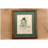 Image 6 : Framed Chris Ledoux Original Colored Pencil Ink Illustration Silk Scarf Cowboys Night Mare