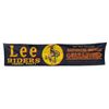 Image 1 : Vintage 1950s Lee Riders Cowboy 124x28 Storefront Indigo Denim Silk Screen Advertising Banner