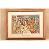 Image 3 : Vintage 1950s J Dwyer Winchester 32.5x25.5 Duck Camp Accident Litho Advertising Sign