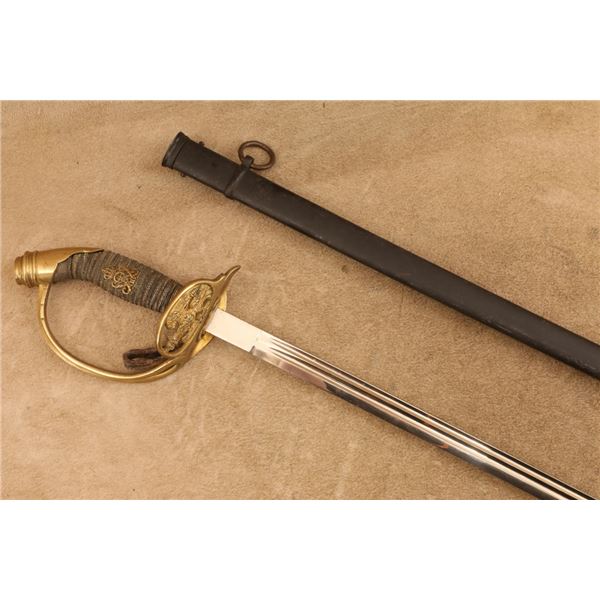 German Imperial, Infantry, Wwi, Unmarked, M1889, Brass/steel, Antique Officer Sword, Scabbard