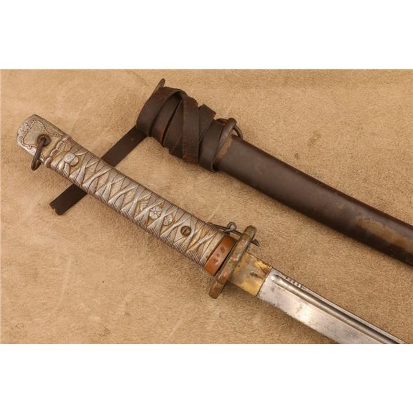 Japanese Army, Wwii, Unmarked, Type 98, Steel, Officer Shin Gunto Sword, Scabbard