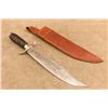 Image 1 : Antique 1900s Collins Legitimus No 17 2 Ton 10" Steel Bowie Machete Knife W Replacement Sheath