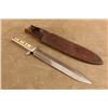 Image 1 : Antique, 19th C., Wostenholm Washington Works 3-line Mark, 10" Blade Bone Bowie Knife & Sheath