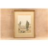 Image 11 : 4pc Ab Frost Signed Original Ink Drawing Framed Hunting Prints & Utica Duxbak Tin Sign Art Lot