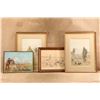 Image 2 : 4pc Ab Frost Signed Original Ink Drawing Framed Hunting Prints & Utica Duxbak Tin Sign Art Lot
