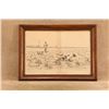 Image 30 : 4pc Ab Frost Signed Original Ink Drawing Framed Hunting Prints & Utica Duxbak Tin Sign Art Lot
