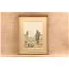 Image 8 : 4pc Ab Frost Signed Original Ink Drawing Framed Hunting Prints & Utica Duxbak Tin Sign Art Lot