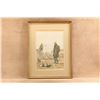 Image 9 : 4pc Ab Frost Signed Original Ink Drawing Framed Hunting Prints & Utica Duxbak Tin Sign Art Lot
