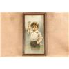 Image 1 : Antique 1900s The Fisher Boy Burl Walnut Style Gilt 17x30 Framed Chromolithograph Art Print
