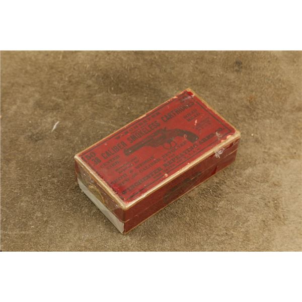 Full 2-piece Box Winchester Red Label " .38 Caliber S&w Smokeless Cartridges" Ammunition