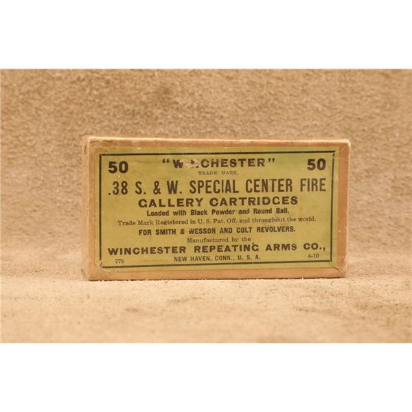 Full Box, Partially Sealed 1910 Winchester .38 S&w Special Gallery Ammunition, Black Powder