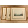 Image 16 : Vintage 1950s Nygs Early Us Ports 29x23 Gold Framed Maritime Lithograph Triptych Set