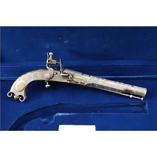 Cased 1 Of 900 Whitney Armory Museum Ushs Pitcairn Pistol Model 10 Murdock .58 Cal Flintlock