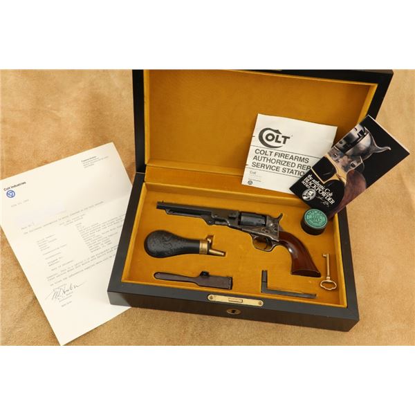 Cased Colt 1862 Pocket Navy 1 Of 500 .36 Cal 5 1/2" Percussion Revolver 1980 & Letter