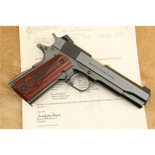Sm-prefix Colt Mk Iv Series '70 Government Model 1911 .45 Acp Semi-automatic Pistol, 1981