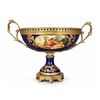 Image 2 : Spanish Sèvres Three Cobalt Blue and Gilt Porcelain Vases with Hand-Painted Classical Scenes