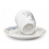 Image 5 : La Rose Des Sables Limoges Fine Porcelain Cups and Saucers Set of 6 Blue Floral