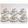 Image 1 : La Rose Des Sables Limoges French Porcelain Cup & Saucer Set, Floral, Set Of 6