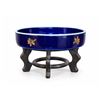 Image 4 : Limoges France Porcelain Bowl, Véritable Bleu de Four, With Metal Stand