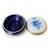 Image 3 : Limoges FN France Lidded Porcelain Box, Blue and White Floral with Gilt Accents