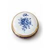 Image 4 : Limoges FN France Lidded Porcelain Box, Blue and White Floral with Gilt Accents