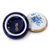 Image 5 : Limoges FN France Lidded Porcelain Box, Blue and White Floral with Gilt Accents