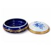 Image 6 : Limoges FN France Lidded Porcelain Box, Blue and White Floral with Gilt Accents