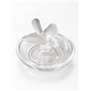 Image 5 : Sèvres France Crystal Bird Ring Dishes Frosted and Clear Glass
