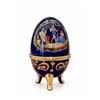 Image 2 : Limoges N Decorative Porcelain Egg Box, Blue and Gold, Greek Motifs, Hinged Lid
