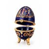 Image 3 : Limoges N Decorative Porcelain Egg Box, Blue and Gold, Greek Motifs, Hinged Lid
