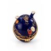 Image 4 : Limoges N Decorative Porcelain Egg Box, Blue and Gold, Greek Motifs, Hinged Lid