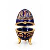 Image 5 : Limoges N Decorative Porcelain Egg Box, Blue and Gold, Greek Motifs, Hinged Lid